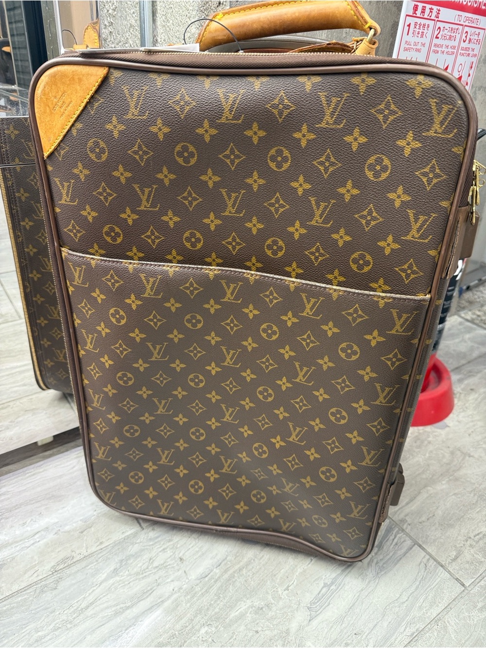 Louis Vuitton Monogram Canvas Rolling Suitcase in Brown and Tan